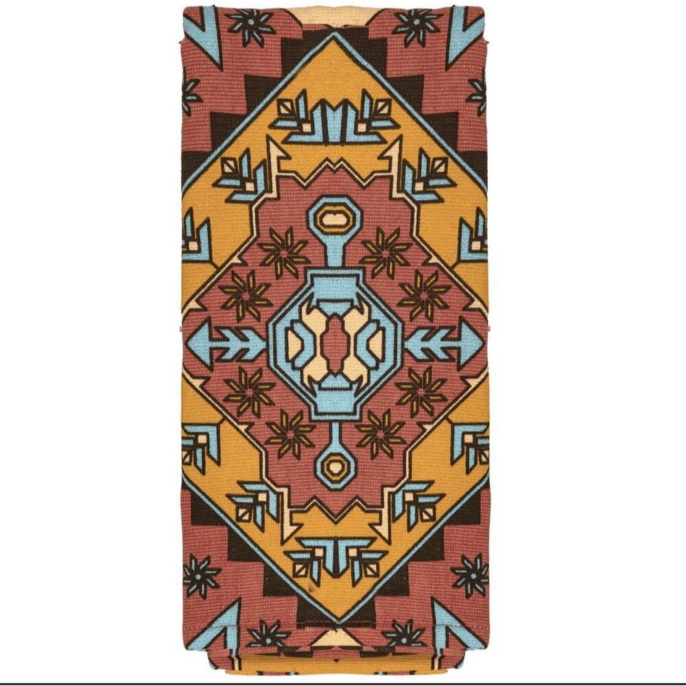 TEXAS PROUD Kitchen Towel Rust & Teal  16 X 26" Ranch Western Aztec Print
